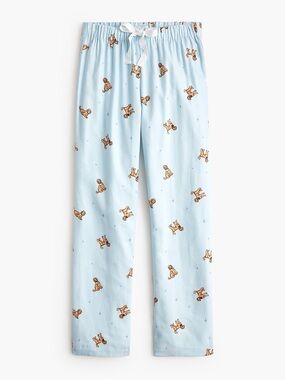 J. Crew Light Blue goldendoodle Print womena Pajama Bottoms small